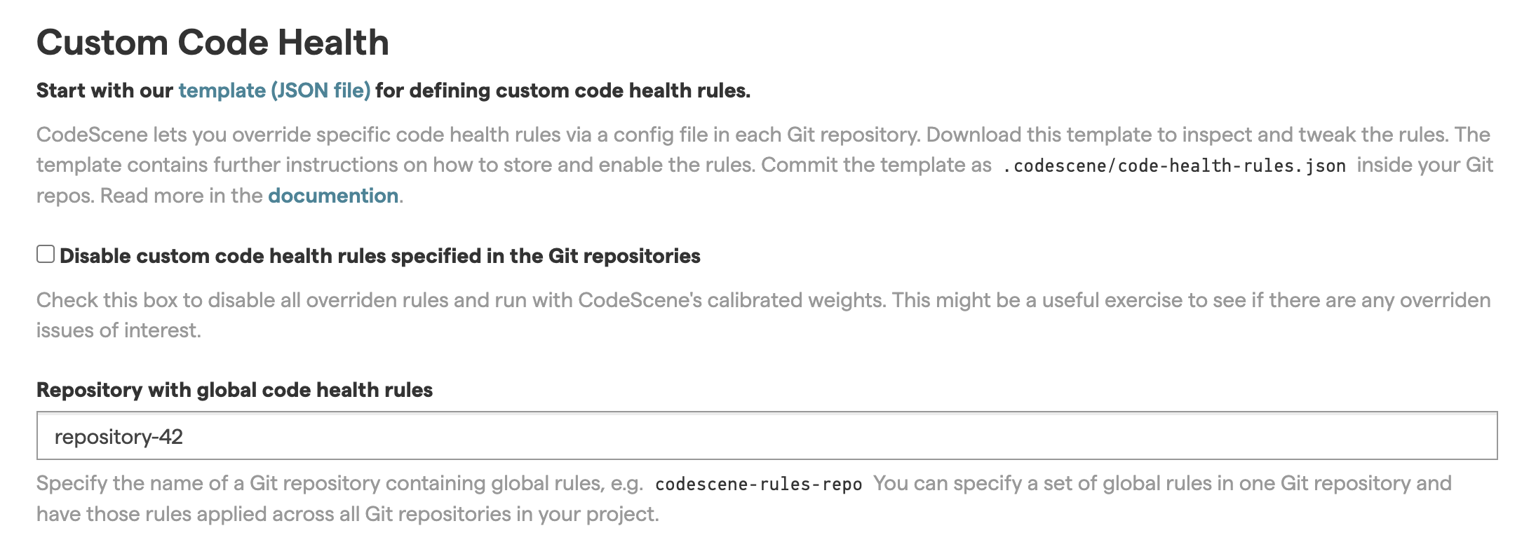 Use the 'Repository with global code health rules' field in the Hotspots tab. Enter the repository name of the repository containing the rules.