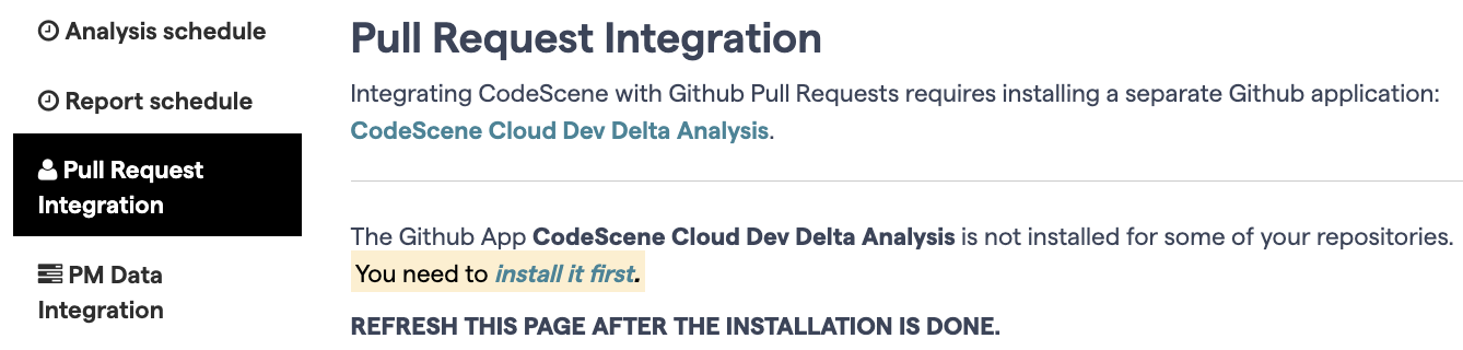 Install the GitHub integration for pull request integrations.