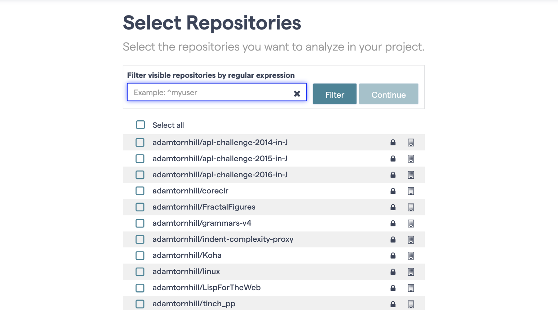 Create an analysis project