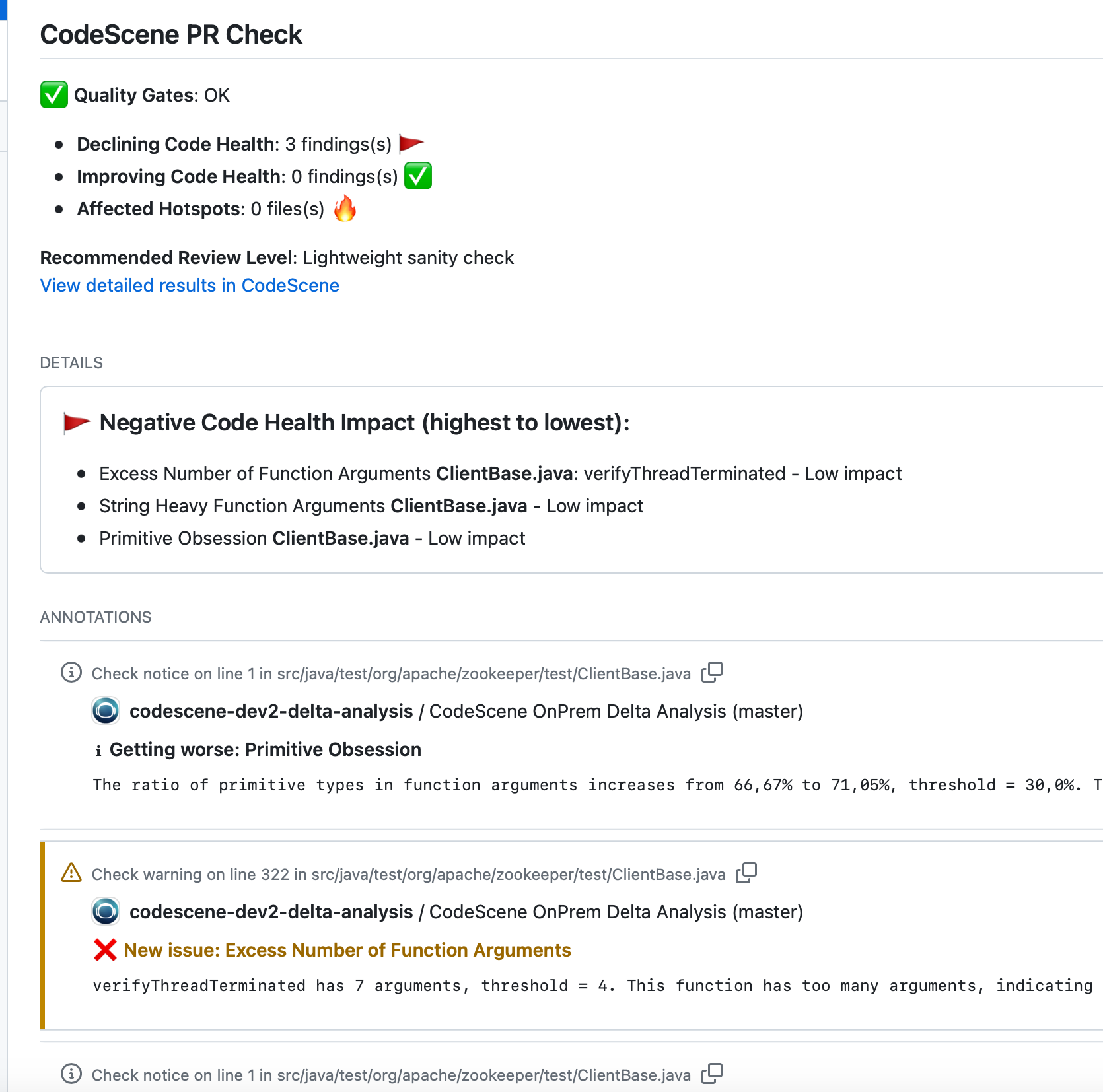 GitHub annotations in Check Run details